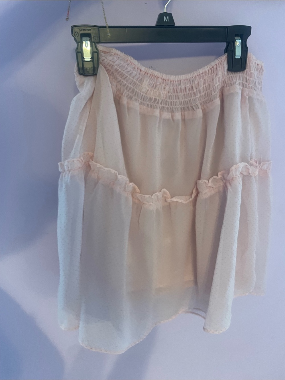 Altar'd State Pale Pink Smocked Tiered Skirt - Picture 2 of 3